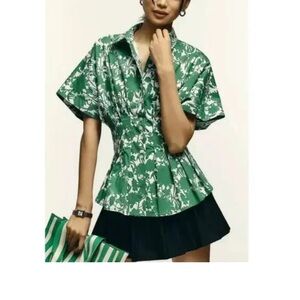 Green Floral Women's Top